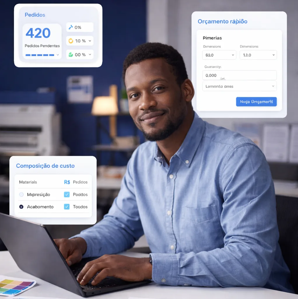 Interface do ClickManager para gestão de orçamentos